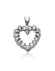 14K Gold Channel-Prong set Diamond Heart Pendant (0.64 cttw, F - G Color, SI2 Clarity)