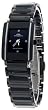 Ladies Tungsten Oniss Swiss Movement Black with Silver Trim Rectangle Design Diamonds Sapphire