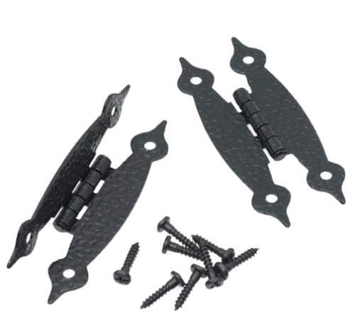 Amerock BP3404-CB Flush Colonial H Hinge with Colonial Black Finish
