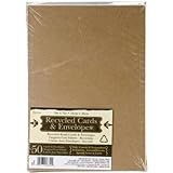 Darice&reg; 5 x 7 Blank Cards & Envelopes - Value Pack - 50 Count - Natural