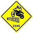 MOTORCROSS ZONE sign * sports racing cycle