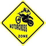 MOTORCROSS ZONE sign * sports racing cycle