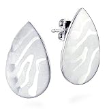 Sterling Silver Flat Pear Shape Post Earrings