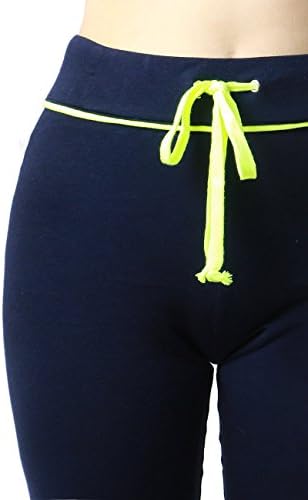 Womens Active Neon Color Tie High Waist Jogger Legging Style Tight SweatPants