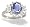 14K White Gold Genuine Oval Tanzanite and Diamond Ring - Size 4