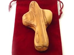 Olive Wood Comfort Cross- Large