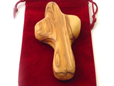 Olive Wood Comfort Cross- Large
