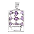 Amethyst & Biwa Pearl Pendant set in .925 Sterling Silver