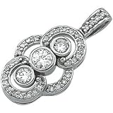 14K White Gold Diamond Pendant