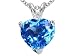 2.02 cts Genuine Blue Topaz and Diamond Heart Pendant - 14kt White or Yellow Gold