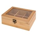 Teebox BAMBUS mit Fenster - Teekiste - Aufbewahrung f�r Tee & Teebeutel - Teedose - Teeaufbewahrung