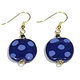 SilverChicks Exclusive - Kazuri Earrings - Cobalt and Periwinkle Dangles