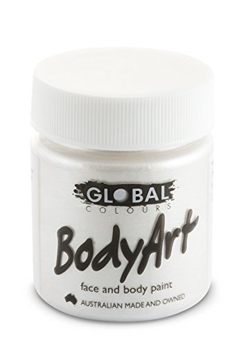 Global Body Art Face Paint - Liquid Metallic Pearl White 45mL