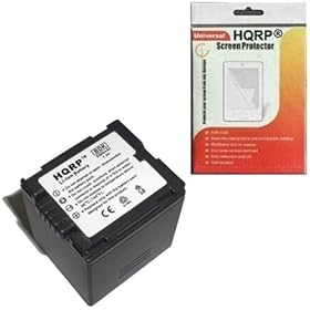 HQRP Battery for Hitachi DZ-GX3300A, DZ-GX3300E, DZ-GX5000A, DZ-GX5020, DZ-GX5020A Camcorder plus HQRP LCD Screen Protector