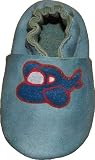 Tibet PLATEAU soft sole infant full grain baby shoes SUEDE blue airplane blue