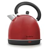 Klarstein - TK-WK-ZD8-R - Bouilloire - Design théière rétro - Poignée Cool Touch - Rouge - 2200 W / 1,8 l (Import Allemagne)