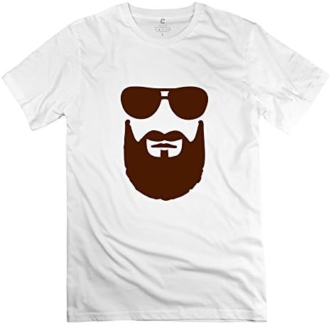 ZLSJ Men's Tee Cool Beard Sunglasses Size XXL White