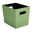 Faux-Leather Tote Box - Sage (Medium)