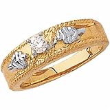 0.12 Ct.T.W. Round Brilliant Cut Diamonds, 14Kt. Two Tone Gold. Ladies Diamond Wedding Band