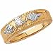 0.12 Ct.T.W. Round Brilliant Cut Diamonds, 14Kt. Two Tone Gold. Ladies Diamond Wedding Band
