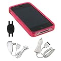 Magenta Circle Design TPU Silicone Crystal Skin Case + Wall 
Charger + Car Charger for Apple iPhone 4 4th Generation with Shoe 
Silicone Pouch for Nike+ iPod Sensor
