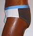 Men's Multi Tone Color Block Swim Brief White Brown Blue