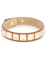 Streets Ahead 1/2" Rust Leather with White Washed Pyramids Cuff Bracelet