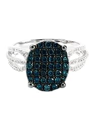 Blue Diamond Ring in Sterling Silver (NEW ARRIVAL)