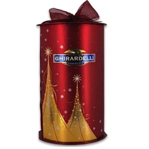 Ghirardelli Chocolate Squares, Holiday Assortment, Red Tree Cylinder