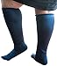 Xpandasox Women's Plus Size/Wide Calf Cotton Blend Diamond Knee High Socks