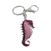Magenta Crystal Seahorse Purse Charm Keychain
