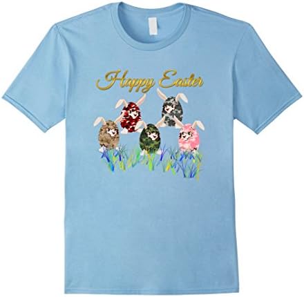 Men's Easter T Shirt Camouflage Eggs Kids (Boys, Girls) Men, Women Large Baby Blue