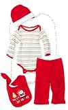 Babygear Unisex-baby Newborn Baby's 1st Christmas 5 Piece Set In Tulle Bag