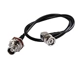 Superbat RF Coaxial Coax Adapter BNC Male to BNC Female Bulkhead Pigtail Cable RG174 30cm