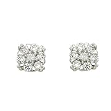 14K Yellow Gold 1/2 ct. Diamond Floral Earrings