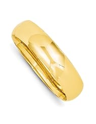 14k Yellow Gold 11/16 Oversize High Polished Hinged Bracelet Bangle