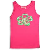 Haven Girl - Girls Ribbed Flower Tank, Fuschia