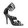 5 Inch Sexy Black High Heels Womens Evening Shoe Open Toe Multi Strap Sandal Shoes Black Patent