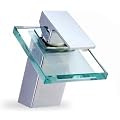 Edler Glas Wasserhahn mit Wasserfall Effekt, komplett verchromt / Waterfall Faucet, Marke Incutex