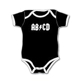 ABCD - Rocker Retro Ringer Tee Silly Baby Onesie,... by La Retro Baby