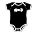 ABCD - Rocker Retro Ringer Tee Silly Baby Onesie, Black