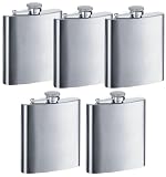 Stainless Steel 6 oz Alcohol Water Flask NEW (set of 5)