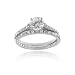 Sterling Silver Round CZ Bridal Engagement Ring Set