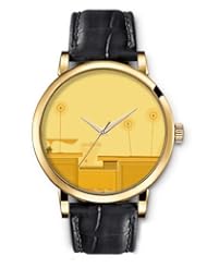 SPRAWL Aanalog Fashion Series Gold Ladies Watches of Genuine Black Leather Strap,Unique Wrist Watch for Women Girls Designed with Yellow world