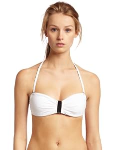 Calvin Klein Womens Solid Underwire Bandeau Swimsuit Top