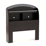 Contemporary Style Black Onyx/Charcoal Finish Bookcase Heaboard