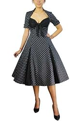 Pinup Retro Polka Dot Party Swing Dress Size 12 /L