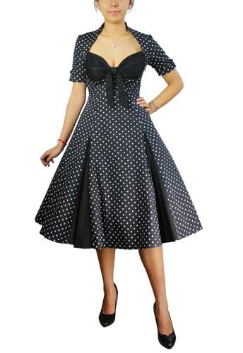 Plus Size 3XL 60's Pinup Polka Dot Party Swing Dress 22W
