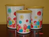 Tupperware Daisy 3 Pc One Touch Canister Set by 