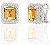 BEAUTIFUL SQUARE CITRINE & DIAMOND 14K EARRINGS 6.9 CTS